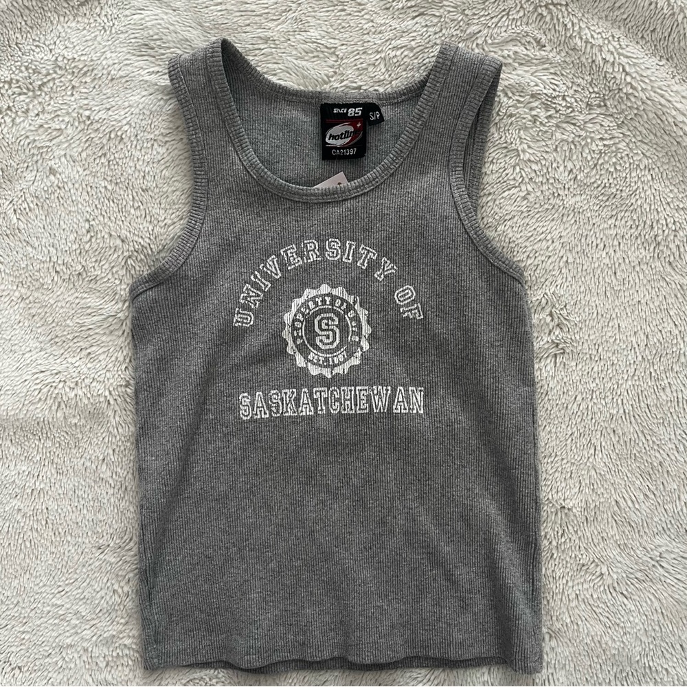 Y2K Grey University of Saskatchewan Tank Top